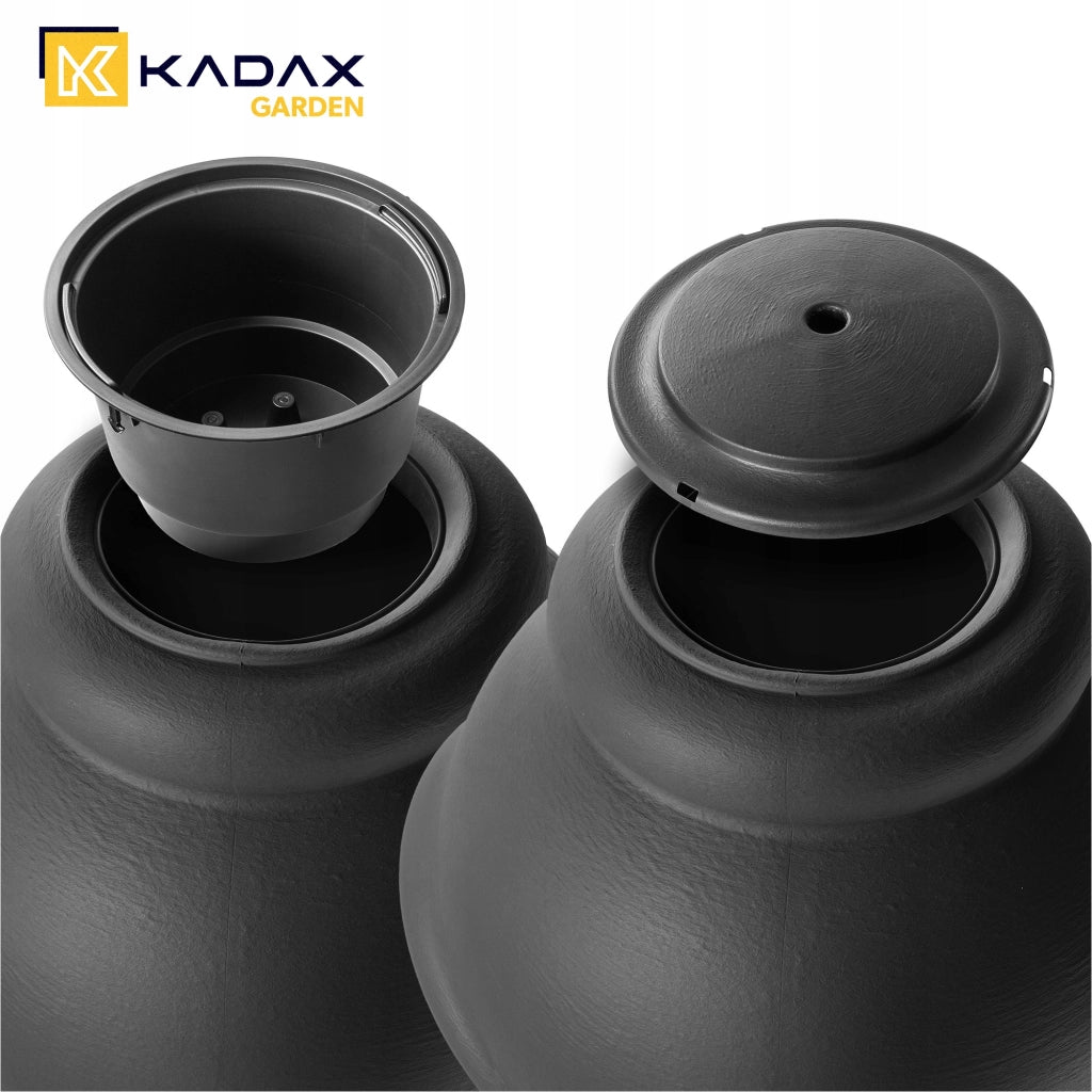 Serbatoio per acqua piovana KADAX da 360 litri, contenitore per acqua con rubinetto e grande recipiente.