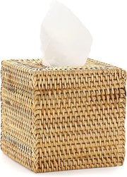 Copriporta per tessuto in rattan quadrato - Cassa organizzatrice decorativa - Dispensatore di scatole per la casa ufficio o albergo