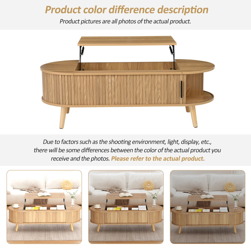 TAVOLO LIVING Regolabile 120x50x39,5 cm MDF Effetto Legno Naturale
