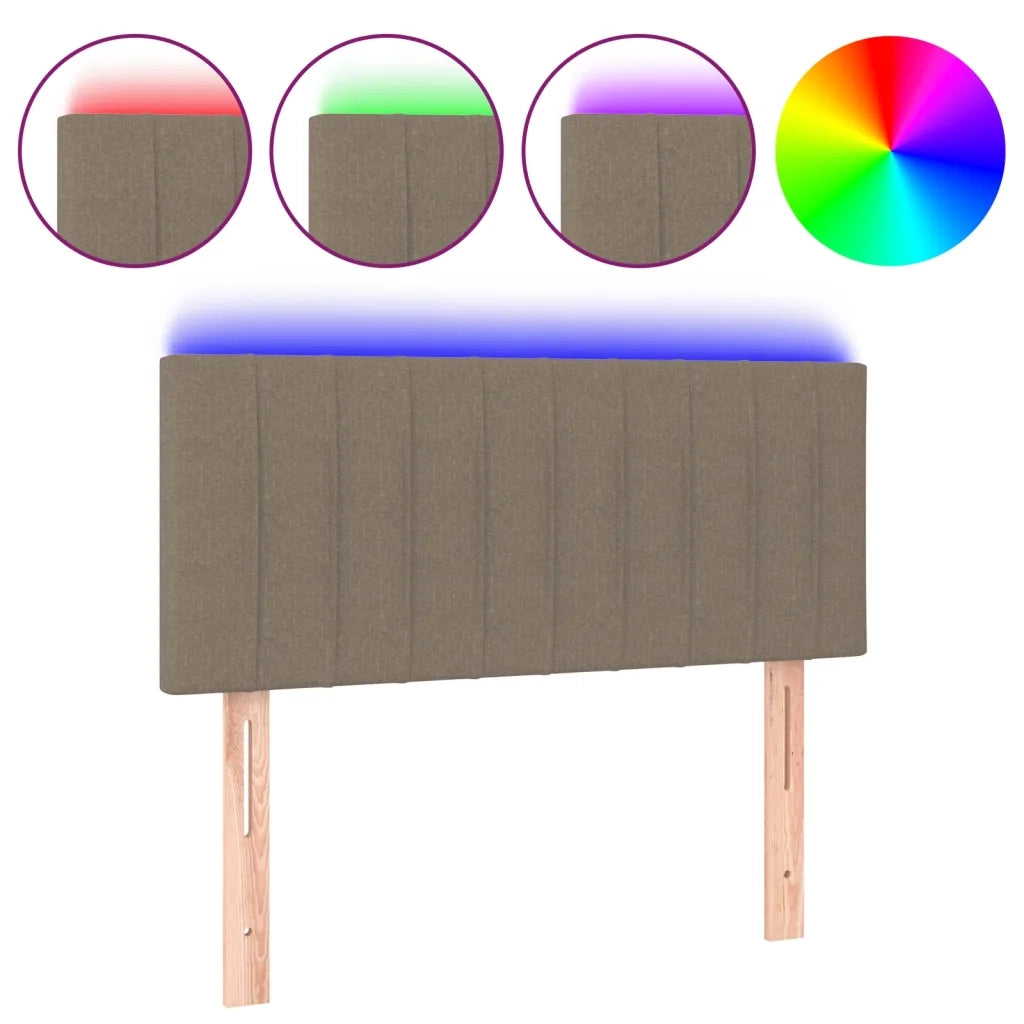 Testiera a LED-Testata con LED Tortora 90x5x78/88 cm in Tessuto 860539