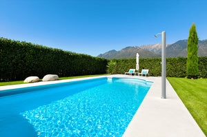 Doccia Solare da Giardino 28L Miscelatore e Lavapiedi Tevere X Satinato