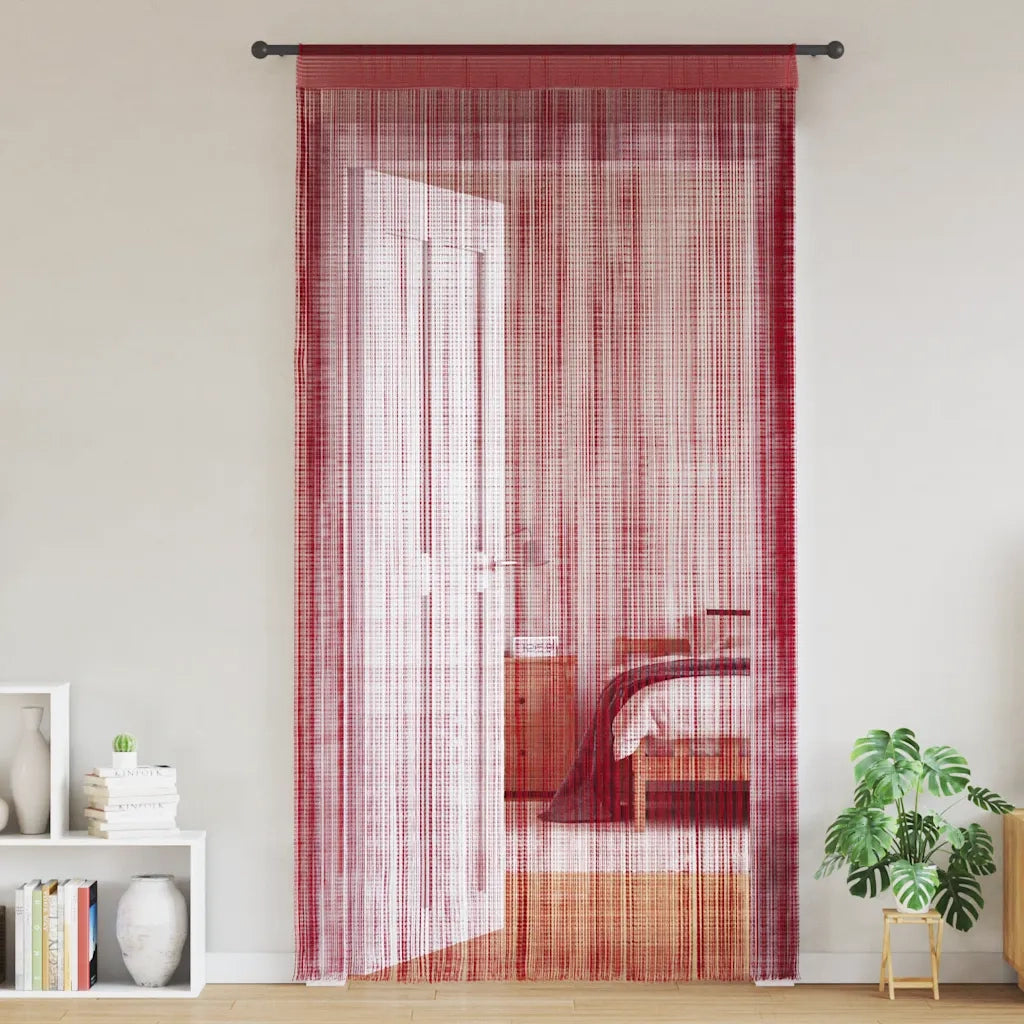 Tende a Filo 2 pz 140x250 cm Rosso Bordò 132409