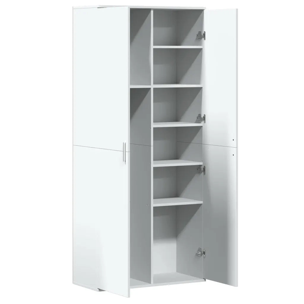 Credenza | Madia | Buffet da pranzo | Armadio da pranzo Bianca 80x35x180 cm in Legno Multistrato
