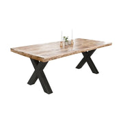 Tavolo da pranzo LODEN – Legno massiccio di mango verniciato – 200 cm – Stile industriale