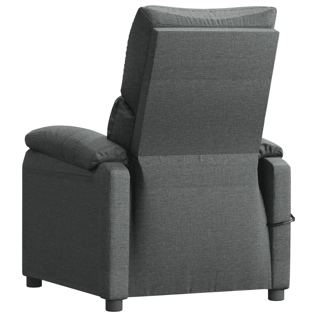 Poltrona Massaggiante Elettrica Grigio Scuro in Tessuto 3073828