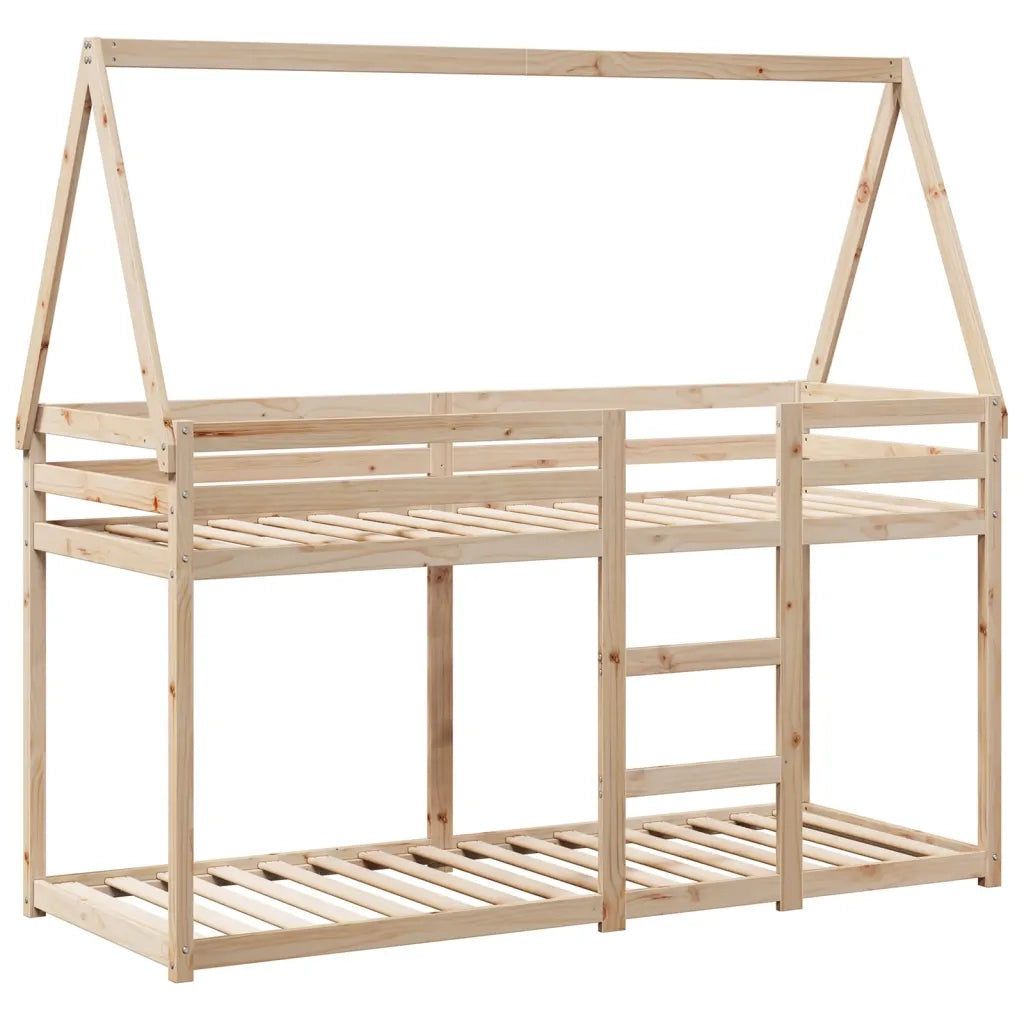 Letto singolo | Letto per adulti | Letto a Castello con Tetto 75x190 cm in Legno Massello di Pino