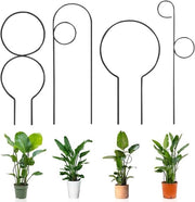 Sostegno per piante di interno e esterno - Set da 4 pezzi, nero