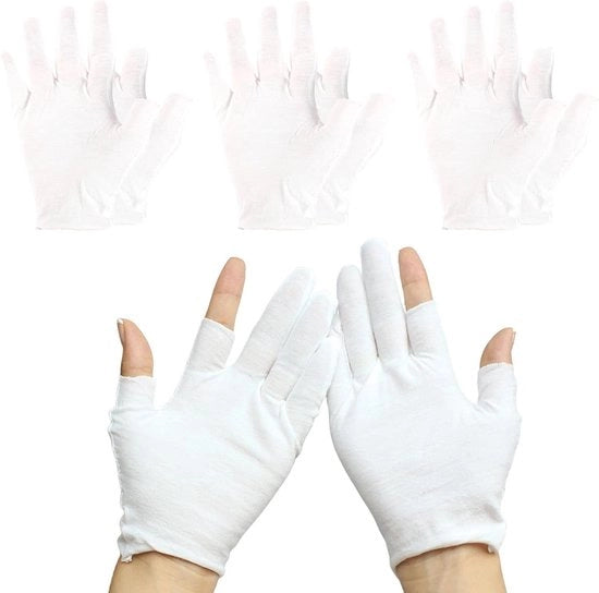 3 paia guanti di cotone per mani secche - idonei per l'umidificazione e ideali per la notte