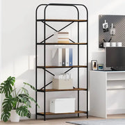 Libreria-Scaffale per Libri-Mobile di Stoccaggio Rovere fum¨¦ 80 x 30 x 183 cm Legno multistrato 110758