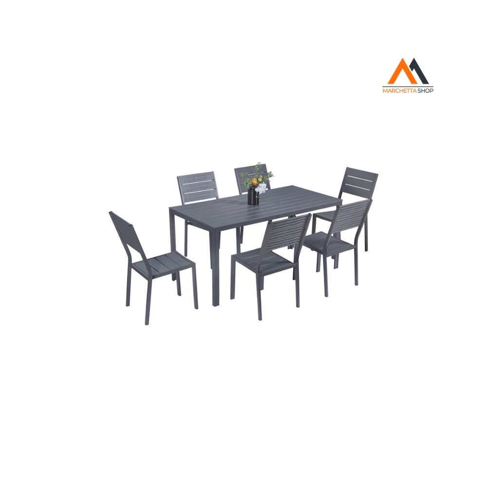 SET GIARDINO IN ACCIAIO 'BODRUM' colore dark grey