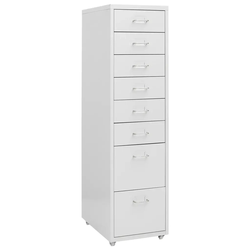 Schedario Mobile Grigio 28x41x109 cm in Metallo