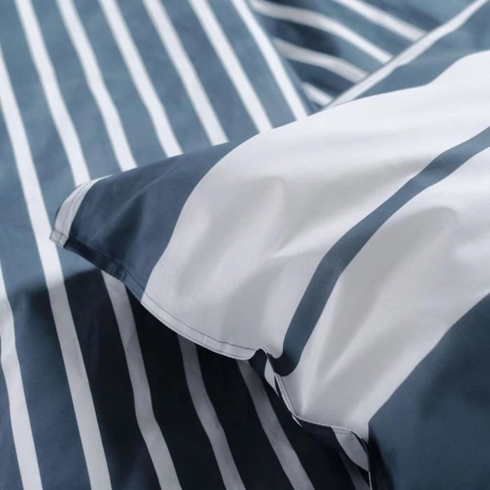 Copripiumino per 2 persone -TODAY - 240x200 cm - 100% Cotone - Blu e Bianco