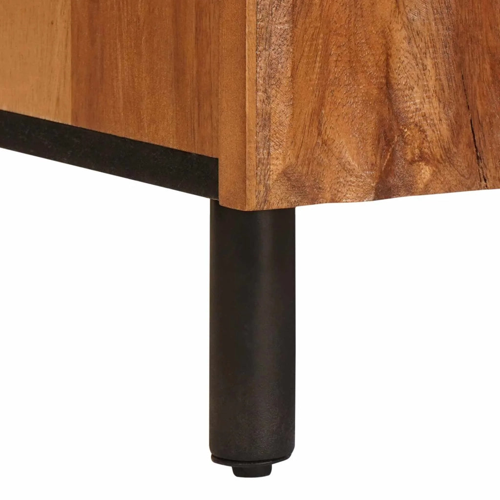 Credenza con porta Finitura Marrone Acacia 90 x 33 x 75 cm