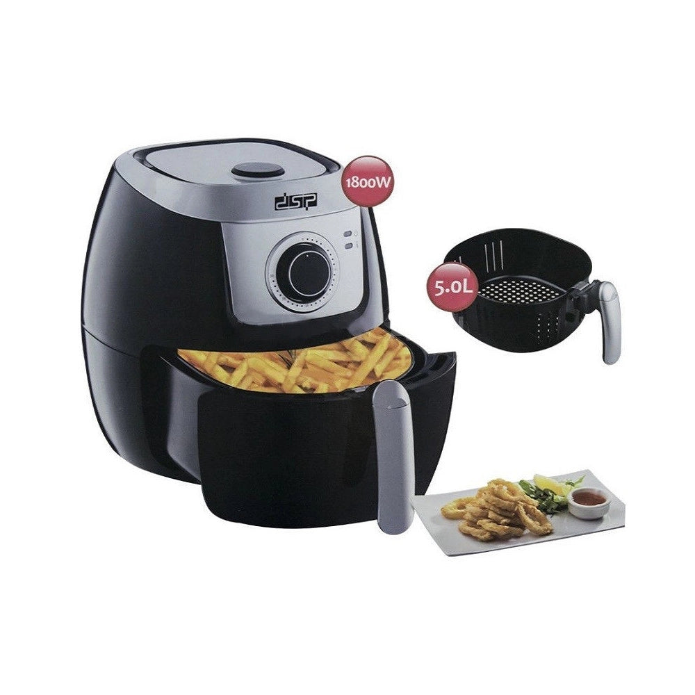 Trade Shop - Friggitrice Aria Elettrica Calda Infrarossi Cottura Sana Cestello Grill 5l 1800w -