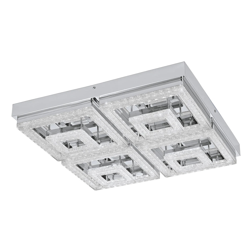 Plafoniera Moderna Fradelo Acciaio Cromo Luce Led Integrato 46,5W