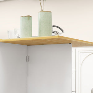 Tavolo Salvaspazio Pieghevole a 2 Ribalte per 2-4 Persone Quercia