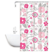 Trade Shop - Tenda Doccia Anti Muffa Fiori Impermeabile 180 X 200 Cm Con Anelli Bagno 79222 -