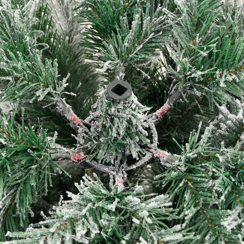 Albero Natale Artificiale Incernierato con Neve Fioccata-Albero Natalizio 210 cm 716264