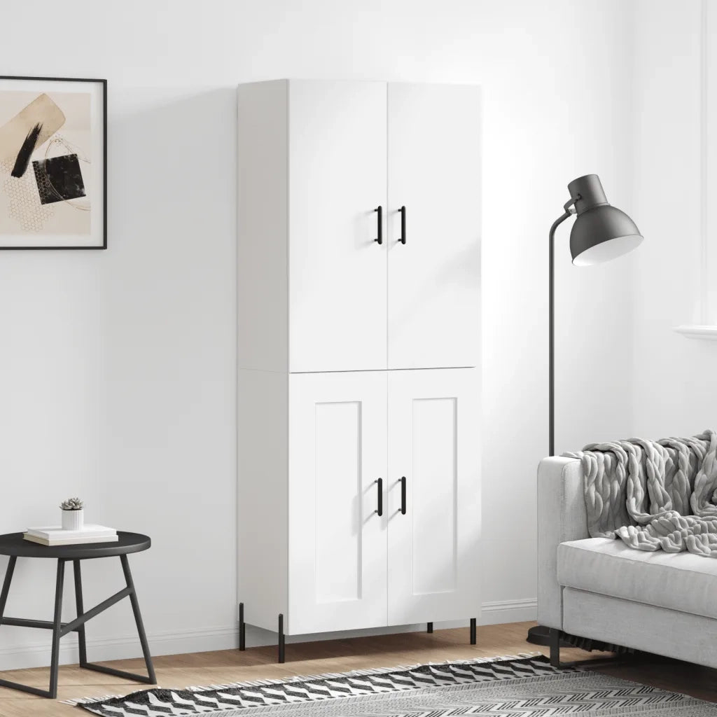 Credenza | Madia | Buffet da pranzo | Armadio da pranzo Bianca 69,5x34x180 cm in Legno Multistrato