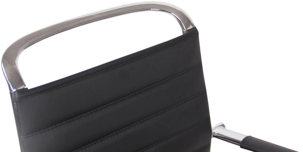 Sedia cantilever Balve in similpelle o vera pelle nero,Finta pelle