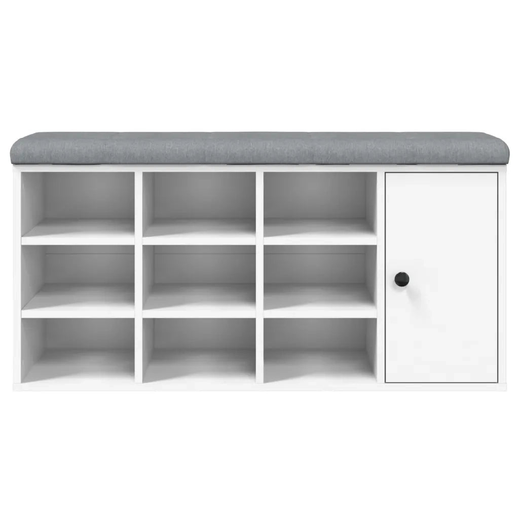 Panca Porta Scarpe-Sgabello-Panca Scarpiera Bianca 102x32x50 cm in Legno Multistrato