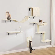Kit di protezione per parete per gatti - Beige - Legno - 4 pezzi