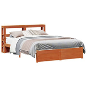 Letto matrimoniale | Letto per adulti | Struttura del letto con testiera Marrone cerato 150 x 200 cm