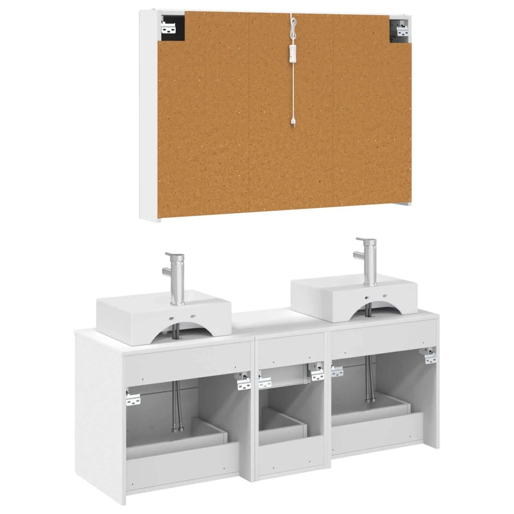 Set di mobili per il bagno 4 pcs Bianco 3406823