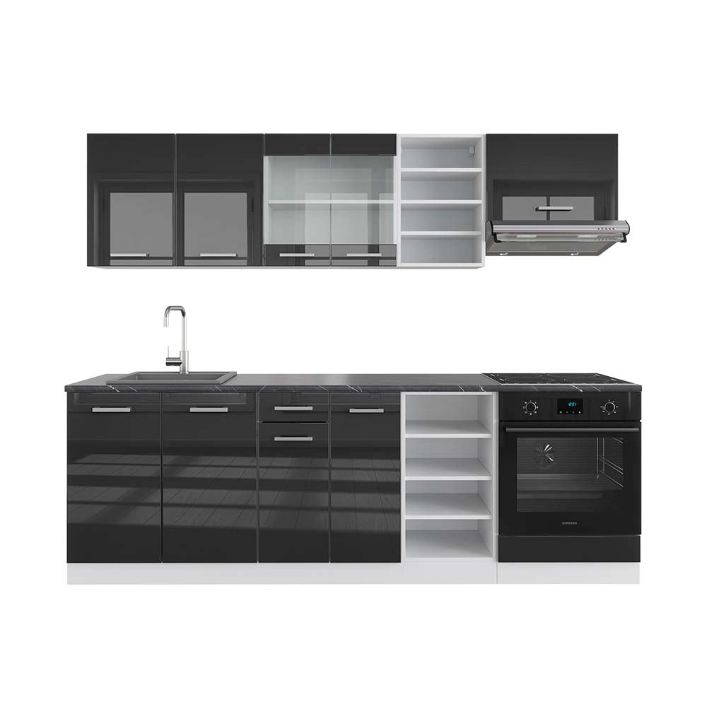 Vicco Cucina componibile Antracite lucido/bianco 240 cm , PL Antracite