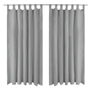 2 Pz Tende in Micro Raso con Passanti 140x225 cm Grigie cod mxl 73803