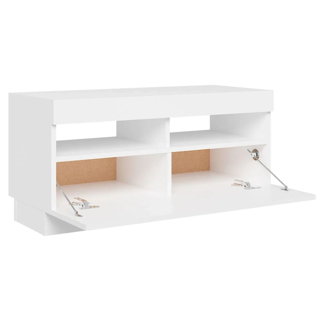 Mobile TV multimediale scaffale TV credenza mobile TV per sala da pranzo soggiorno camera da letto con luci LED 80 x 35 x 40 cm bianco 02_0026617