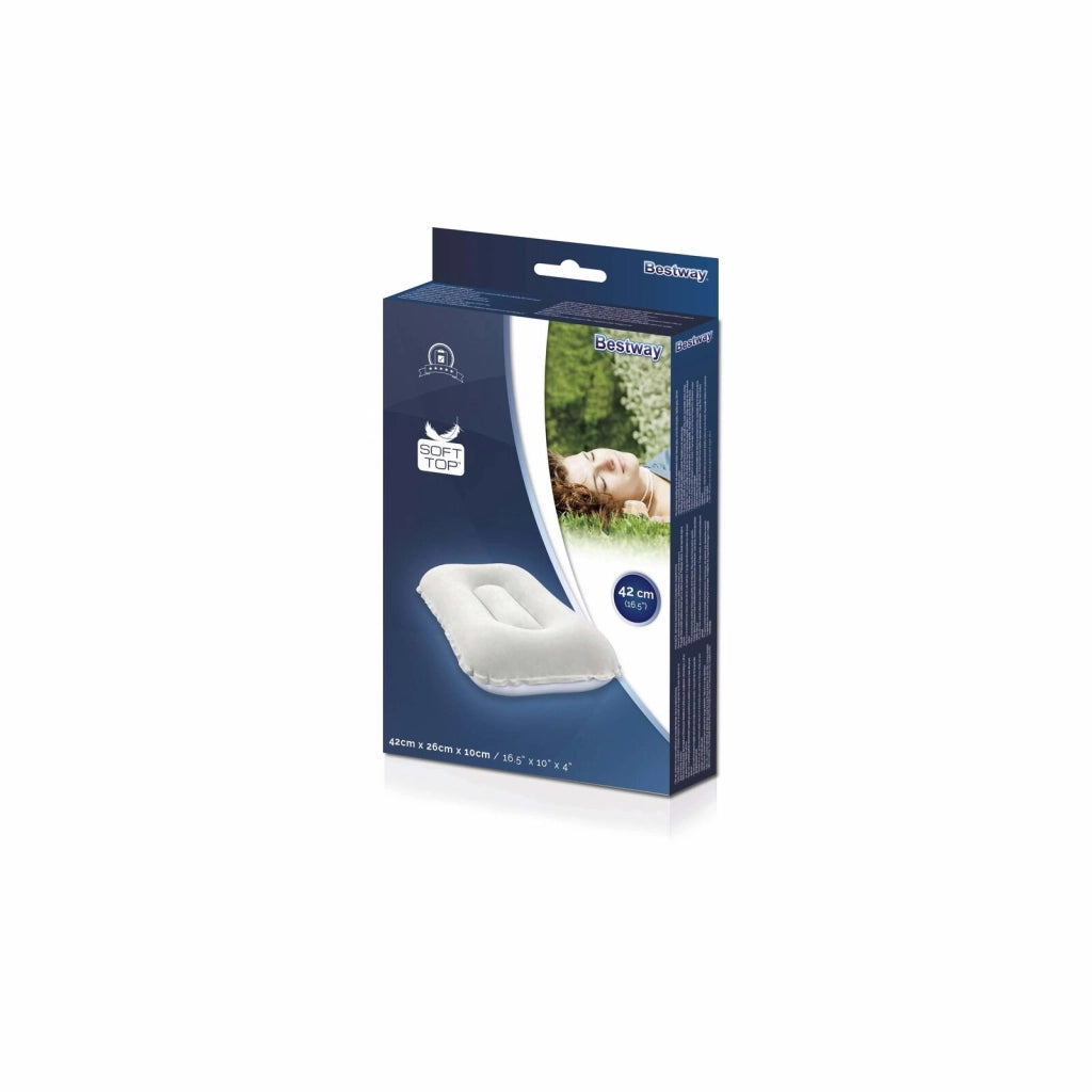Bestway 67121 Cuscino Gonfiabile Rettangolare Campeggio Viaggio Floccato 48x30 cm colore Assortito