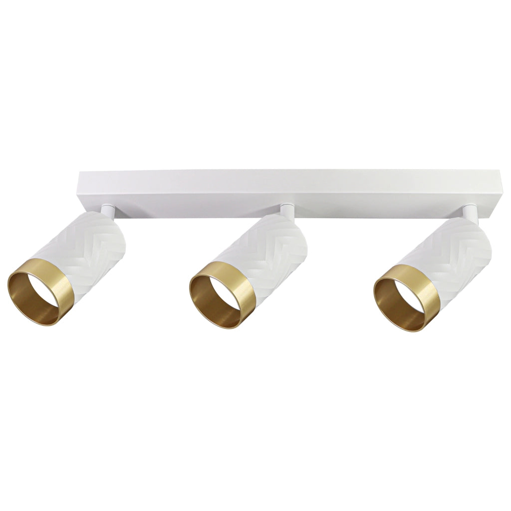 Plafoniera/Applique 3 luci bianco oro GU10 Arras Polux