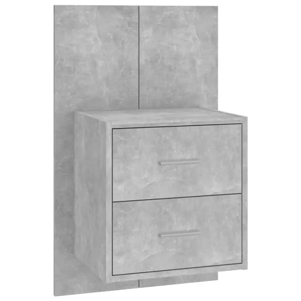 Testiera Letto con Comodini in Legno Multistrato Grigio Cemento cod mxl 52768