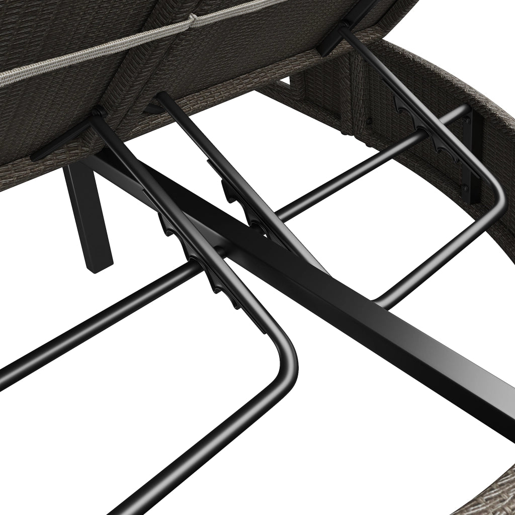 Divano Letto Doppio da Giardino in Rattan ¨C MINIMAL ¨C Daybed 2 Posti con Tavolino Pieghevole
