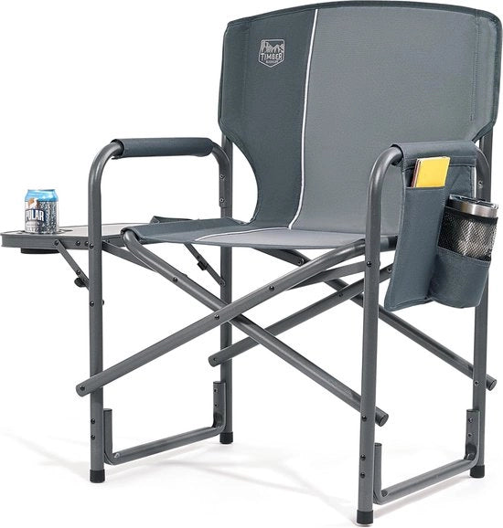 Sedia da campeggio, pieghevole, 180 kg, sedia da regista, pieghevole, alluminio, portatile, ultraleggero, sedia da pesca con tavolino laterale