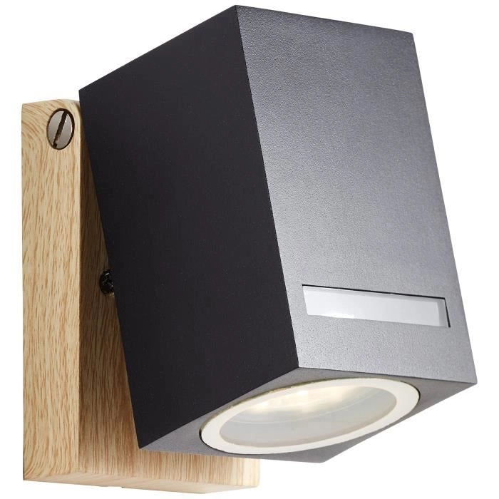 BRILLIANT - GALENI Applique da esterno - nero/colore naturale - metallo/vetro GU10 1x20W