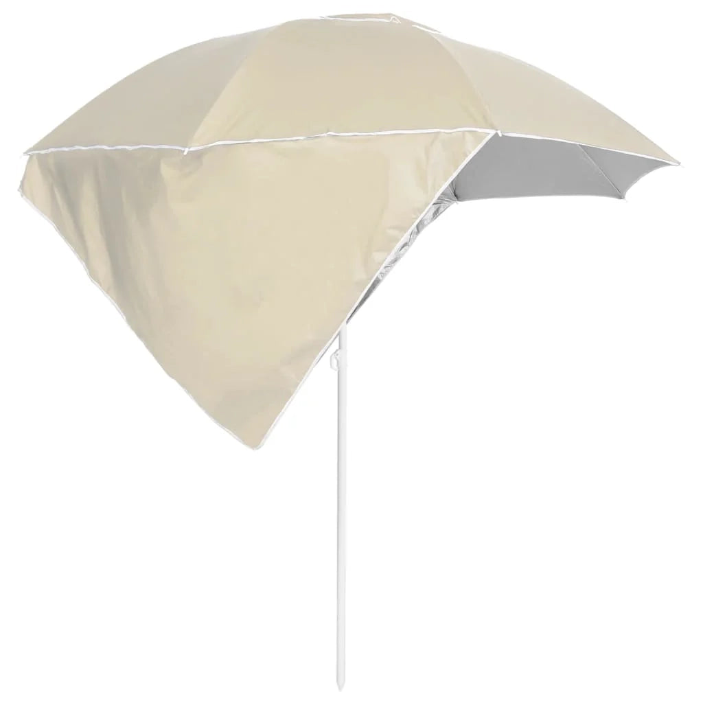 Ombrellone da spiaggia con pannelli laterali 215 cm colore sabbia 02_0008380