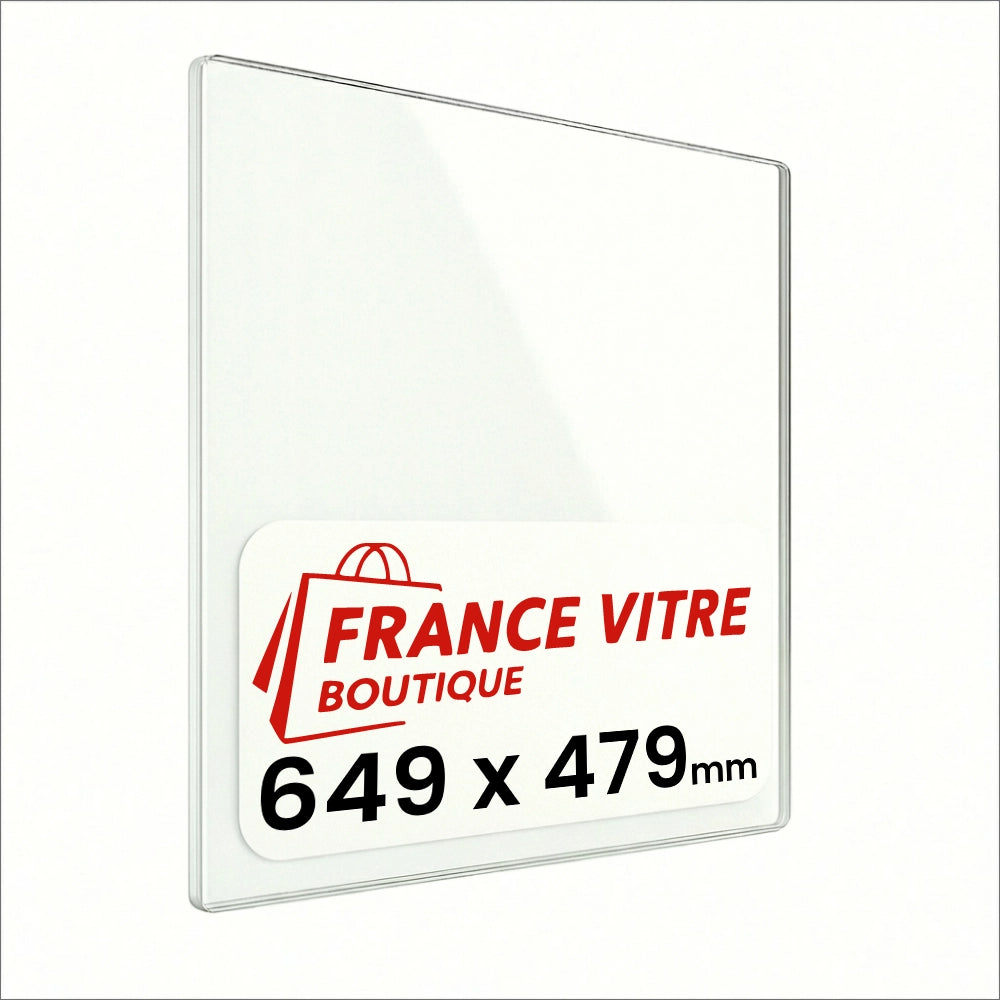 649 x 479 x 4 mm - Vetro per stufa a legna - vetro camino di ricambio - vetro per caminetto resistente al fuoco - France Vitre