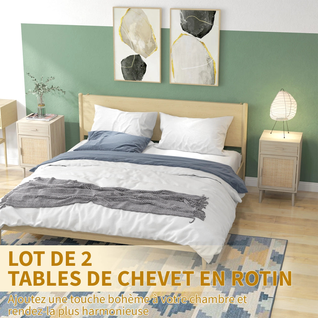 Comodino ¨C zephmum ¨C Legno Rovere, 40x40x68.5 cm