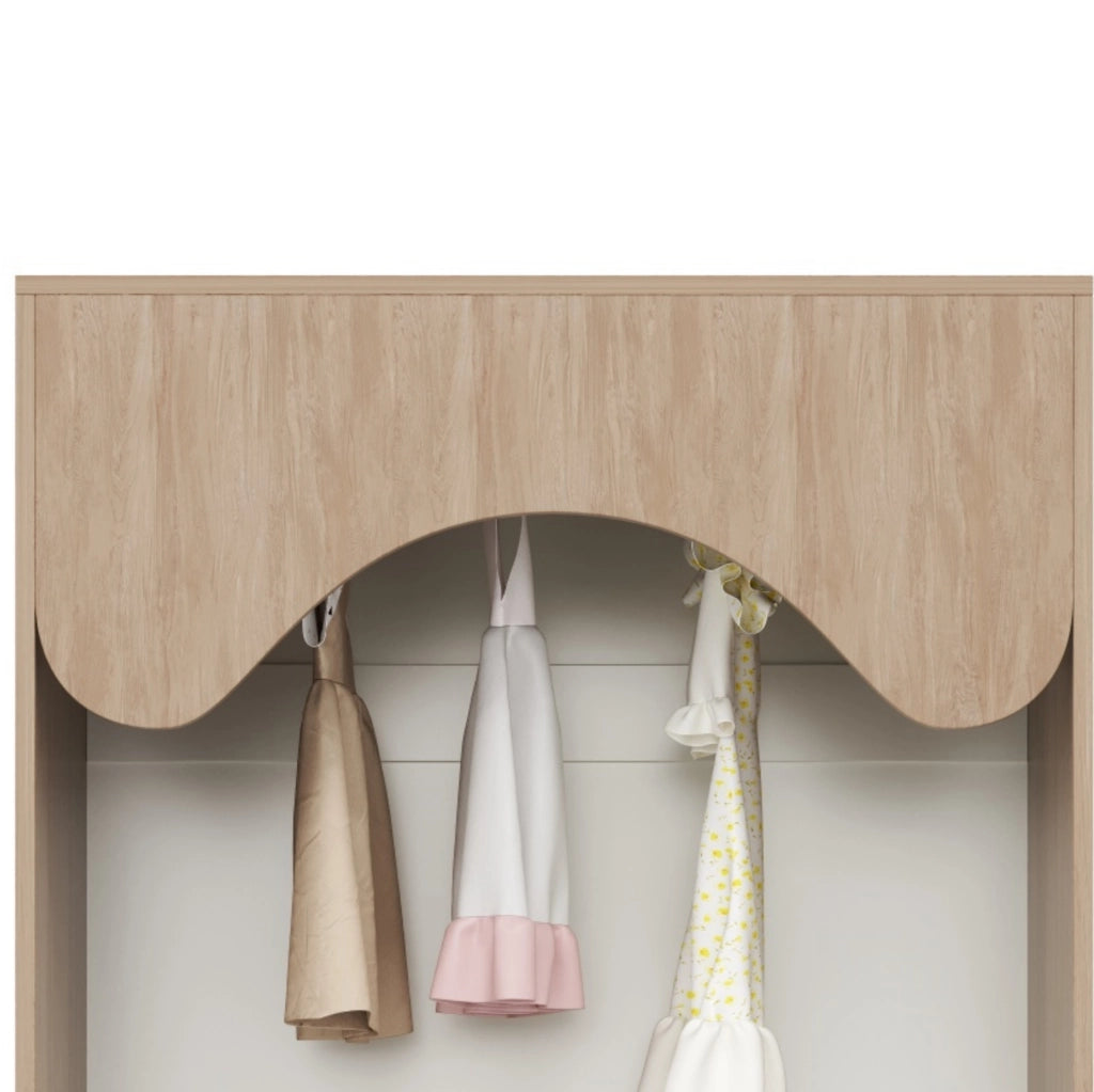 Armadio aperto per bambini bianco e legno 80x46x141,5 cm