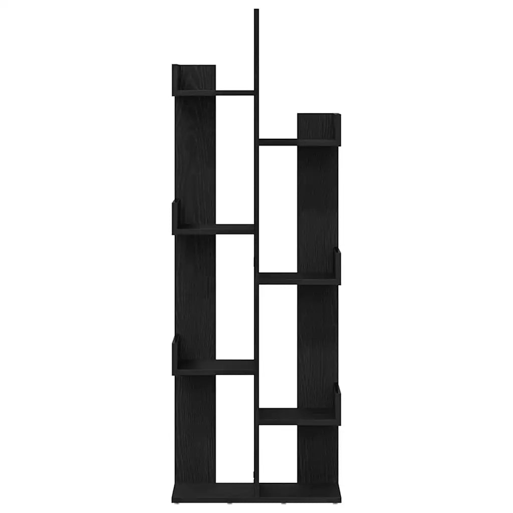 Libreria-Scaffale per Libri-Mobile di Stoccaggio Rovere Nero 48 x 25,5 x 140 cm Legno multistrato