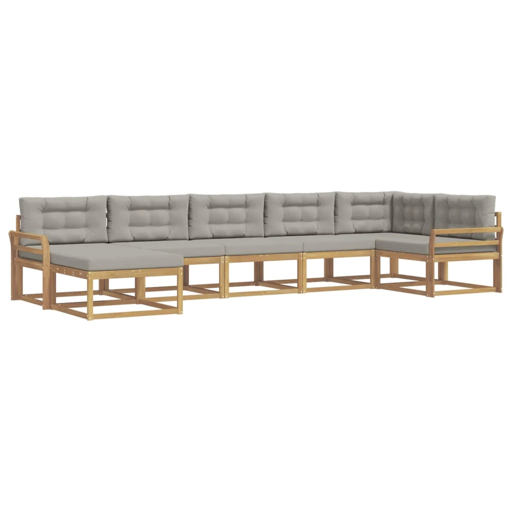Set di divani da esterno 7 pcs Bianco e Grigio Chiaro 3386760