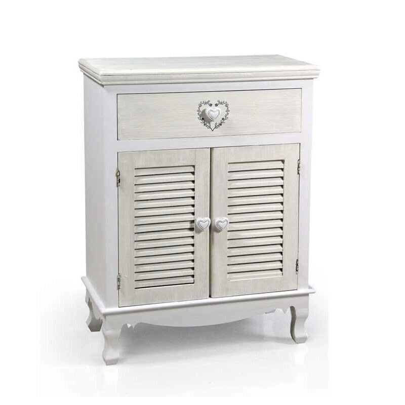 VINCY MOBILE CON CASSETTO E 2 ANTE 60 X 20 X 78 CM COLORE BIANCO