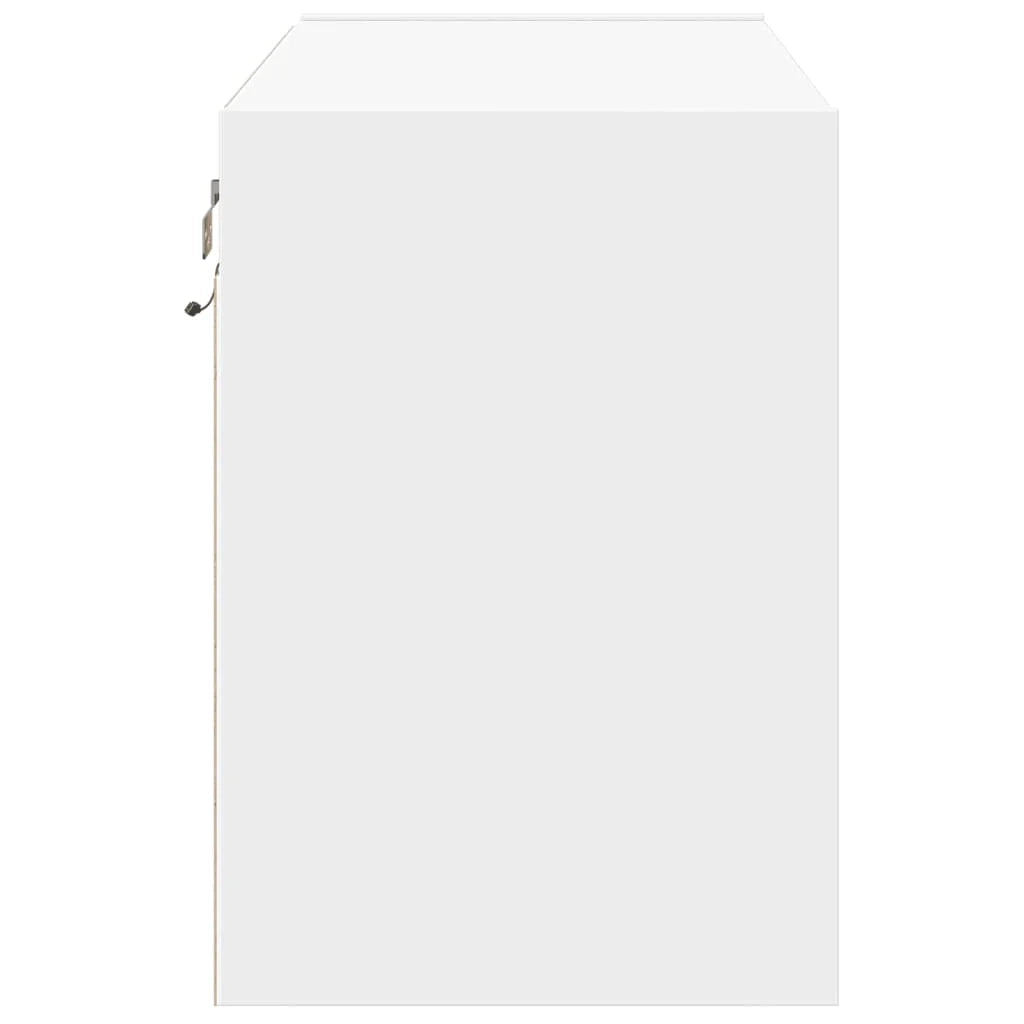 Mobile TV multimediale scaffale TV credenza mobile TV sala da pranzo soggiorno camera da letto montaggio a parete con luci LED 80 x 31 x 45 cm bianco 02_0027918