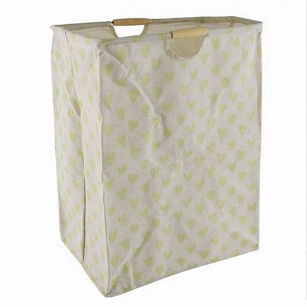 Trade Shop - Cesto Porta Biancheria Cuori Gialli Contenitore Panni Sporchi Richiudibile 10620 -