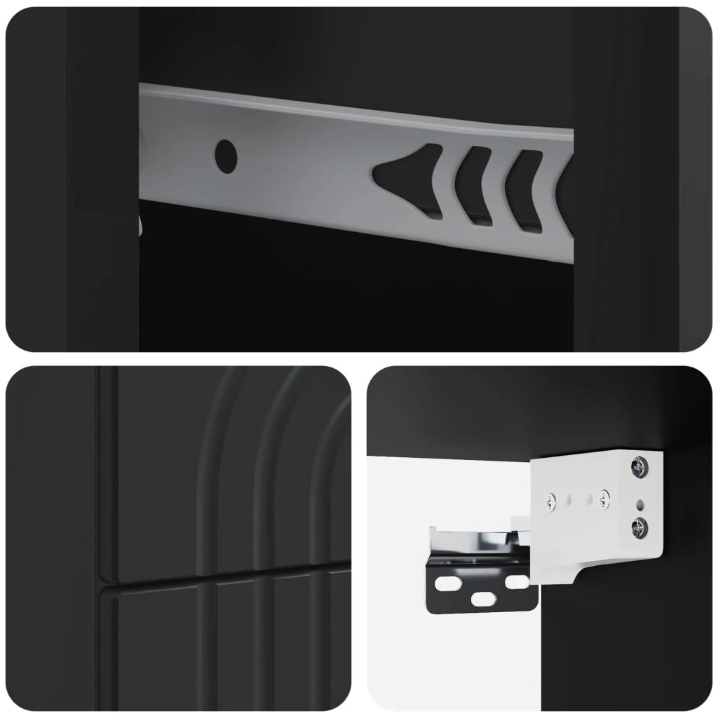 Mobiletto da notte a muro con cassetto Nero 33 x 34,5 x 40 cm