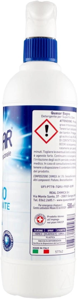 QUASAR SPRAY BAGNO IGIENIZZANTE 580 ML RIMUOVE RESIDUI DI SAPONE OKY