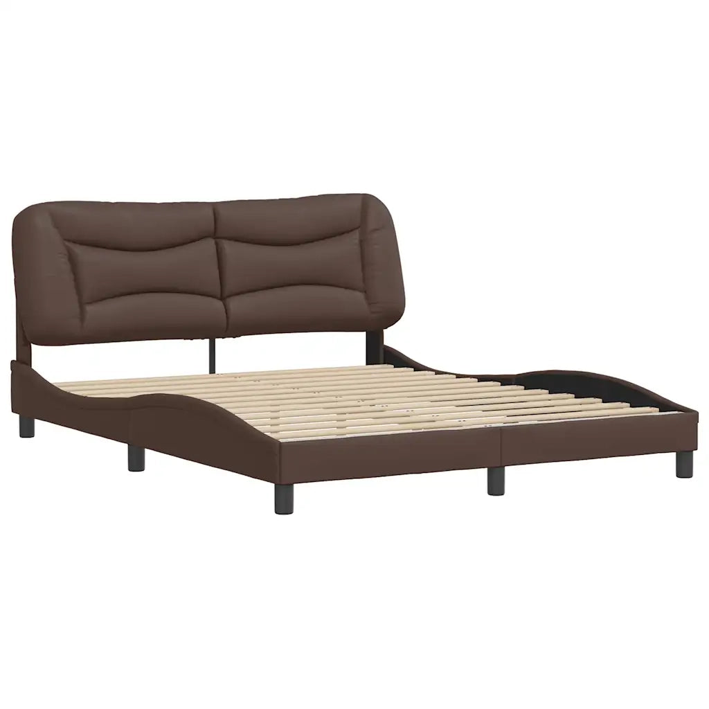 Giroletto senza Materasso Hvar Marrone 160x200 cm in Similpelle 3208011