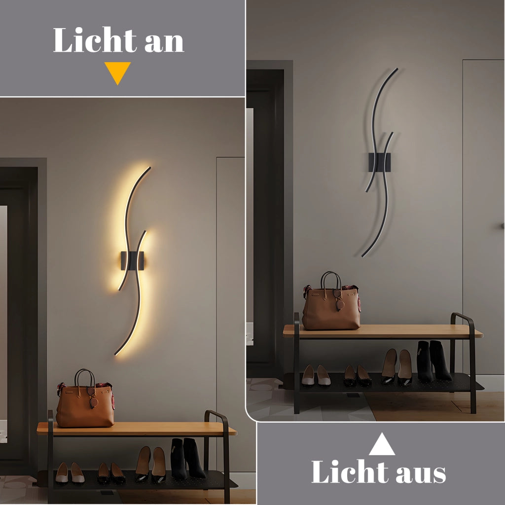 ZMH Applique a LED Nero 14w 100cm Bianco caldo 3000k per corridoio soggiorno camera da letto